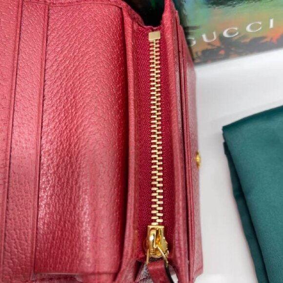 NIB Authentic Gucci Ophidia GG Card Case Floral Stripe Mini Wallet - Picture 4 of 6